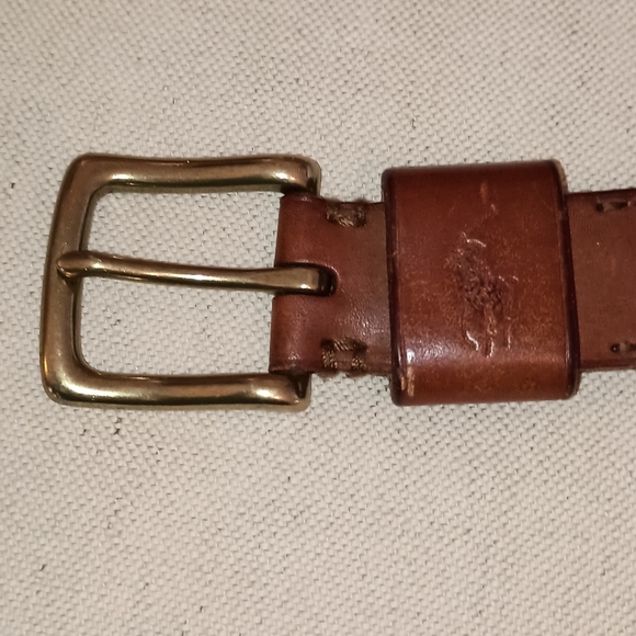 Polo Ralph Lauren Vintage Men's Brown Leather Belt 38 - Picture 2 of 12